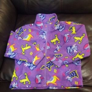 Columbia zip up jacket girl animal print